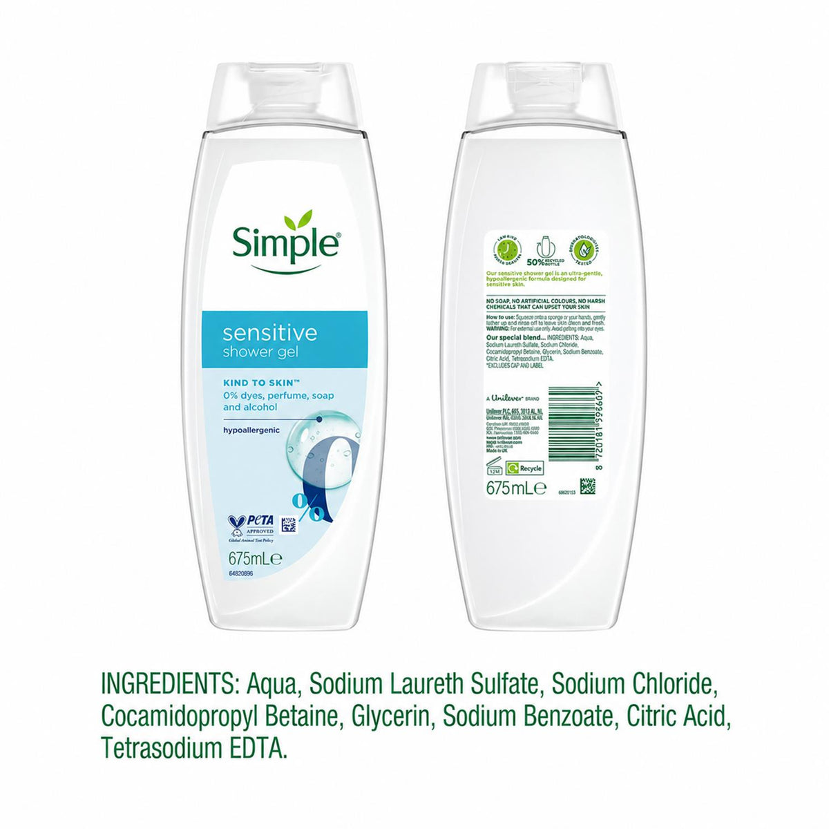 Sensitive Shower Gel 675ml Multipack | Set of 24