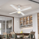 Mounting Reversible Ceiling Fan With Light Pull-chain | One Size | White