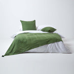 Cotton Rajput Ribbed Throw | 225cm x 255cm | Dark Olive