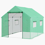 2x3m Polytunnel Greenhouse W/ Door & Windows | Green