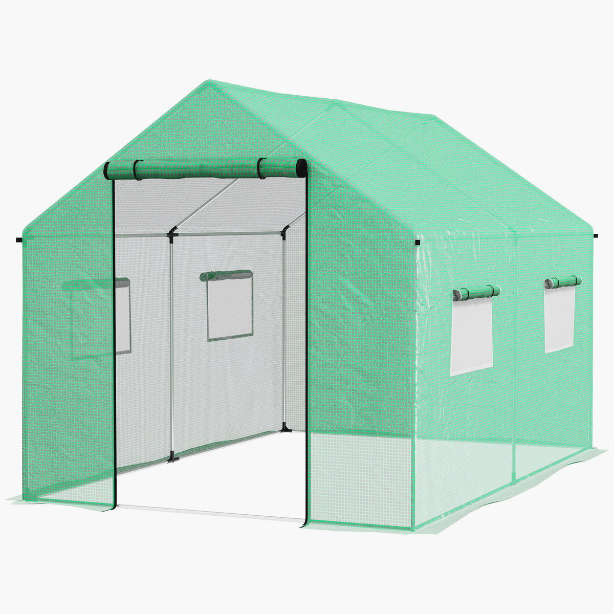 2x3m Polytunnel Greenhouse W/ Door & Windows | Green