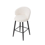 Breeins Set Of 2 Sherpa Fleece Upholstered Bar Stools