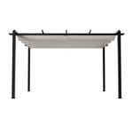 3m X 4m Aluminium Outdoor Retractable Pergola,with Pu-coated Polyester，flat Roof Sunshade Canopy For Patio Or Garden