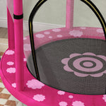 4.6ft Kids Trampoline W/ Safety Enclosure Net, For Indoor Outdoor | Pink