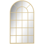 HOMCOM Modern Arch Window Wall Mirror For Living Room Bedroom, Gold Tone
