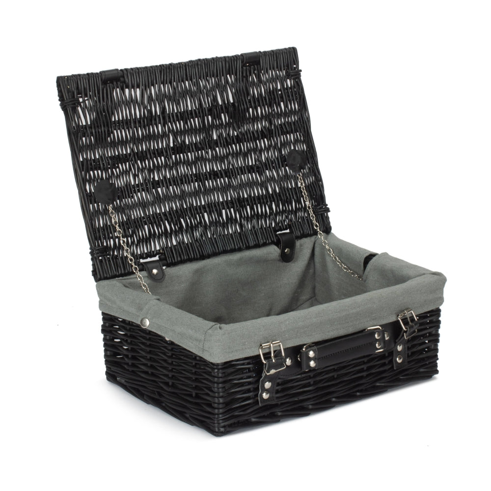 Wicker 35cm Black Willow Basket | Gray