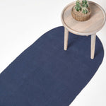 Handmade Woven Braided Oval Rug | 200cm | Navy Blue