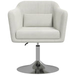 Stylish Retro Linen Swivel Tub Chair Steel Frame Cushion | One Size | Cream