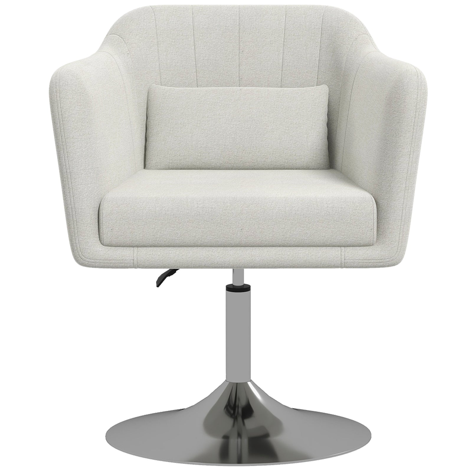 Stylish Retro Linen Swivel Tub Chair Steel Frame Cushion | One Size | Cream