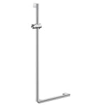 Chromed Stainless Steel Left L-shaped Shower Bar Riser Rail | Chromed Stainless Steel