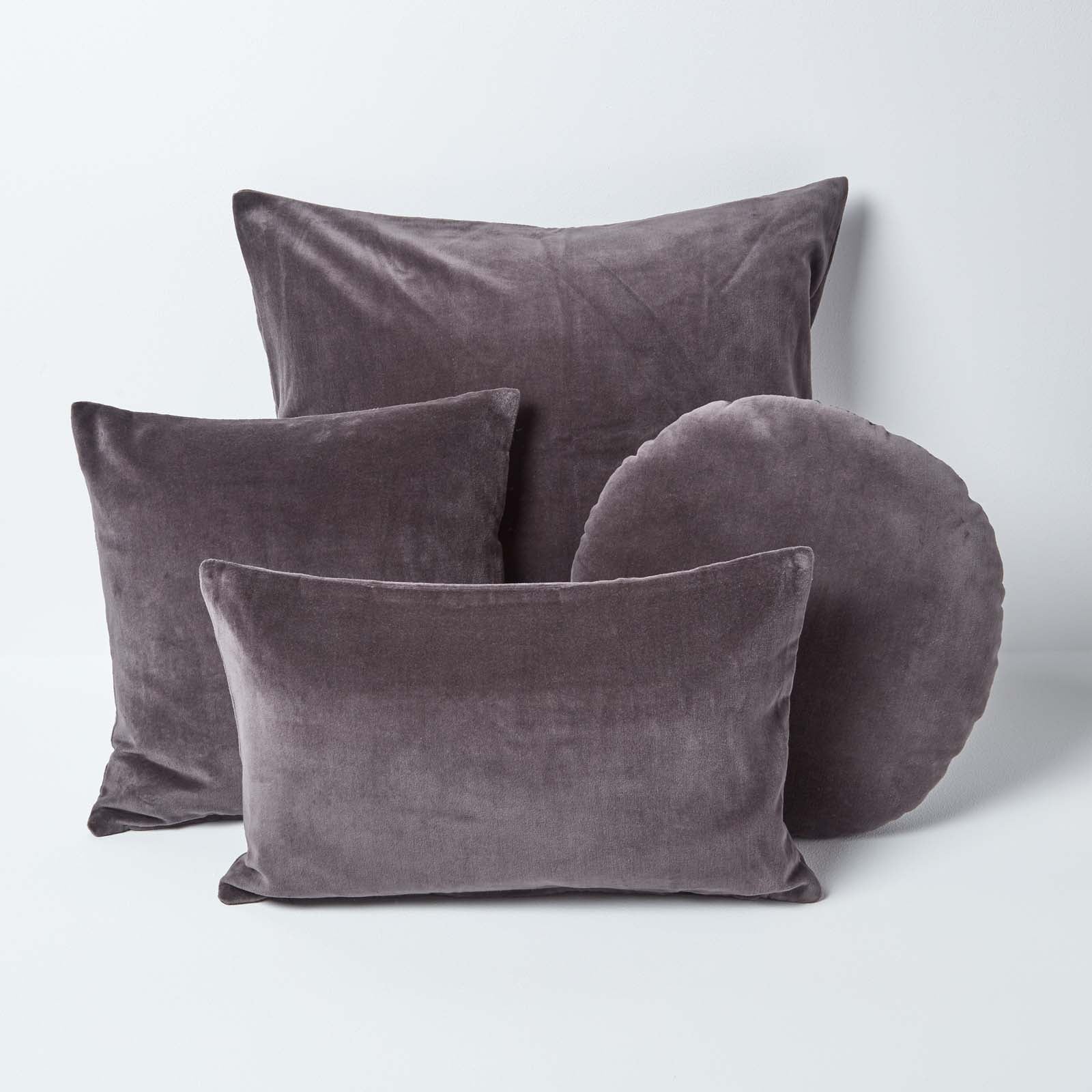 Set Of 2 Velvet Cushion Covers | 40cm x 40cm | Dark Grey
