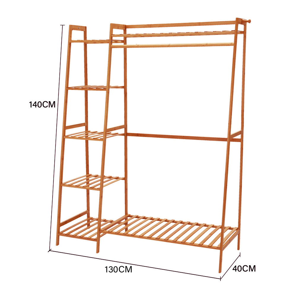 Bamboo Bedroom Garment Clothes Rack | Large | Brown