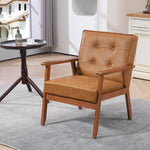 Accent Chair Pu Leather Armchair With Armrests | One Size | Brown