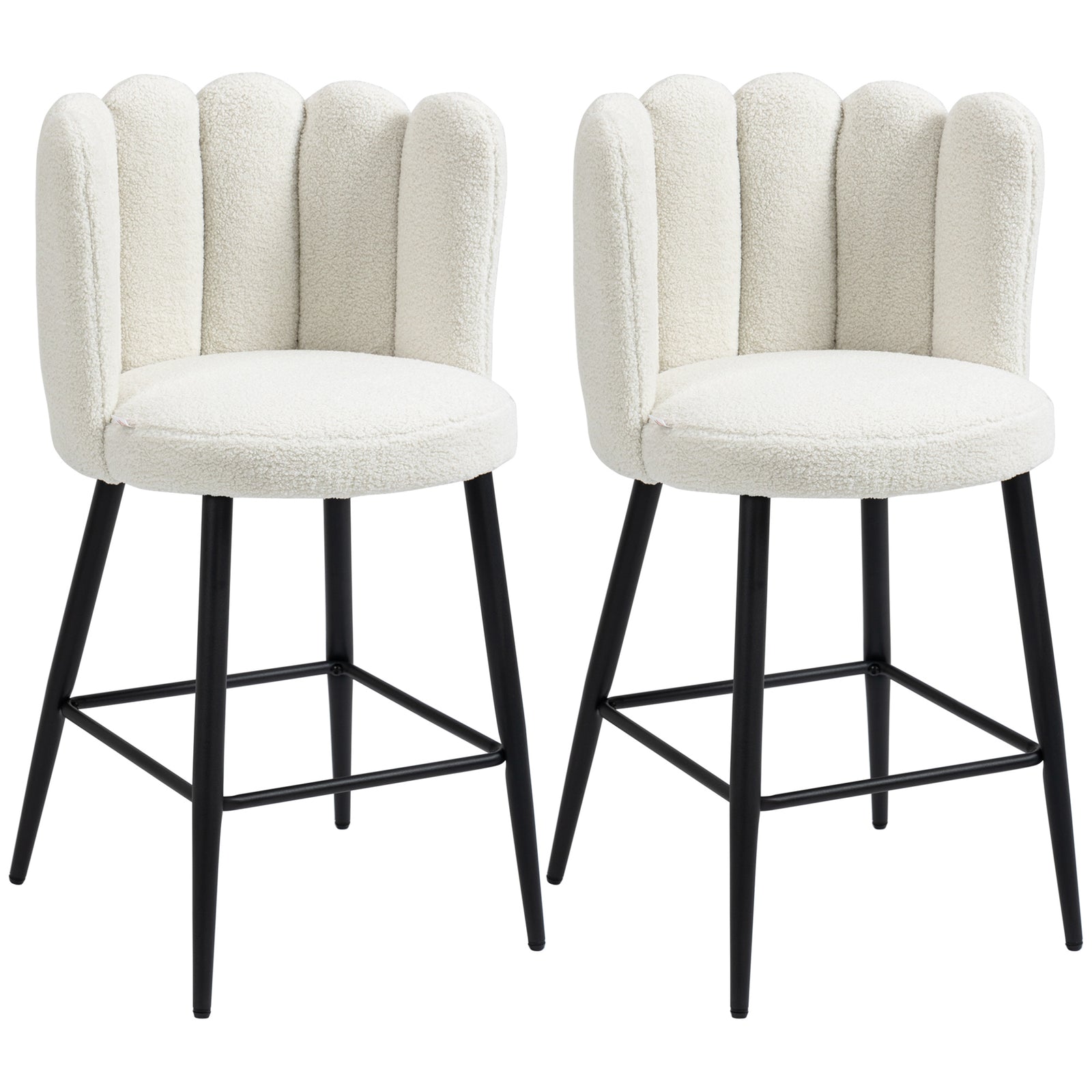 Breakfast Barstools With Backs Cream Set Of 2