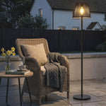 Outsunny Outdoor Solar Floor Lamp, Rechargeable Floor Lamp, Black
