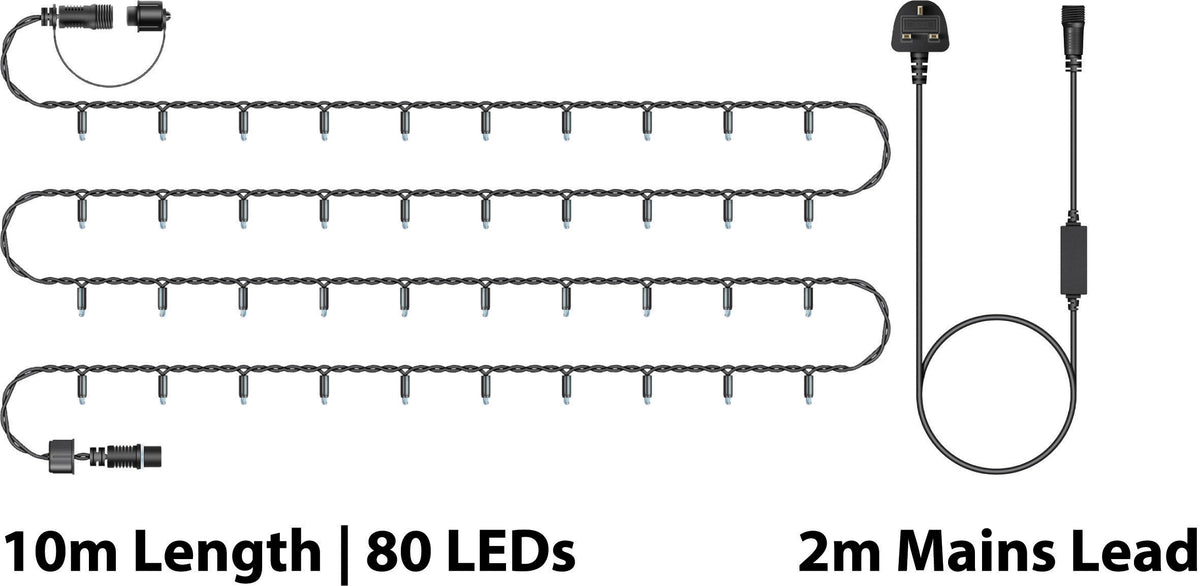 Eagle Connect Led String Lights Black Rubber Warm White