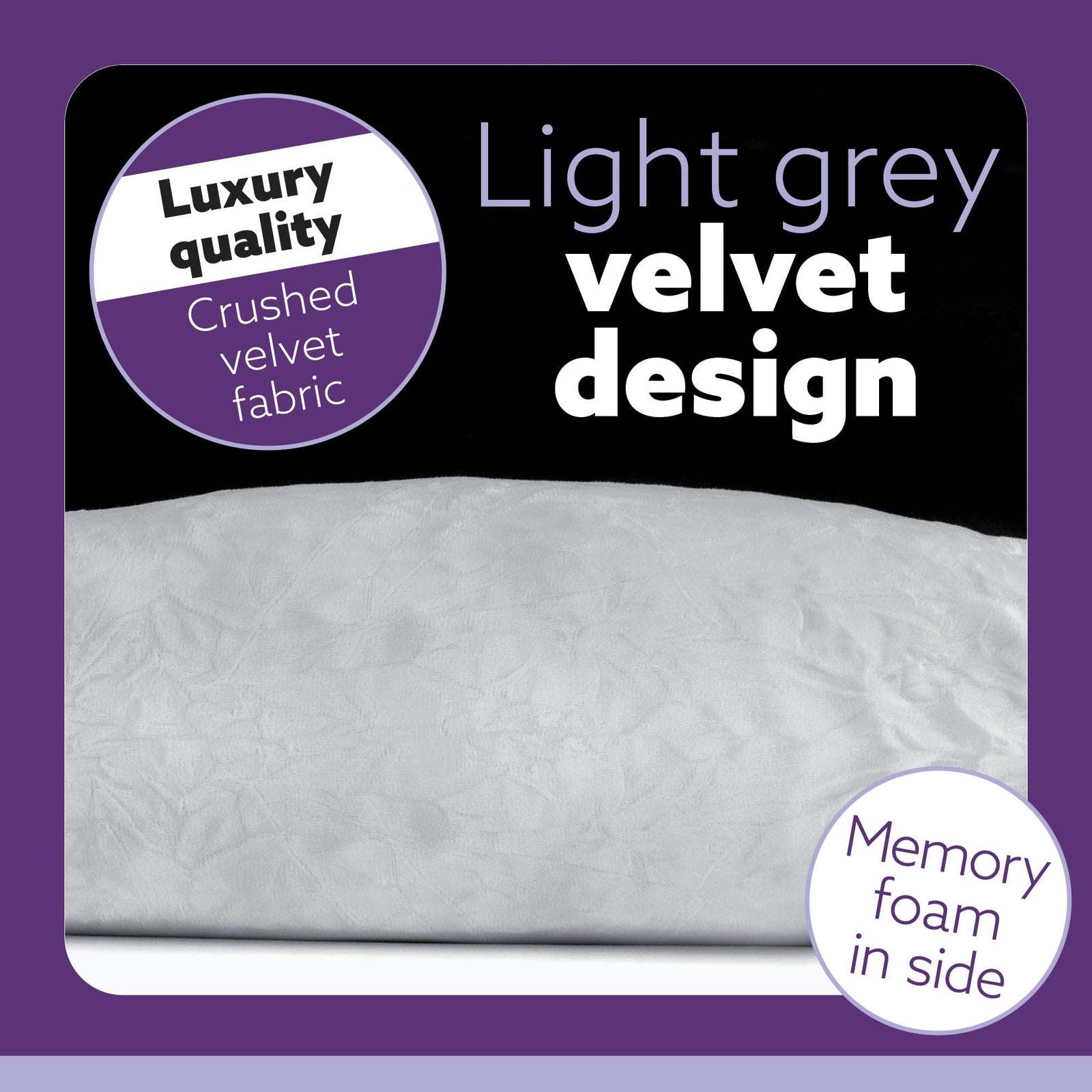 J Shaped Pregnancy Pillow, 140x70x20cm Shredded Memory Foam Full Body Maternity Cushion For Sleeping | J Shape | Light Grey