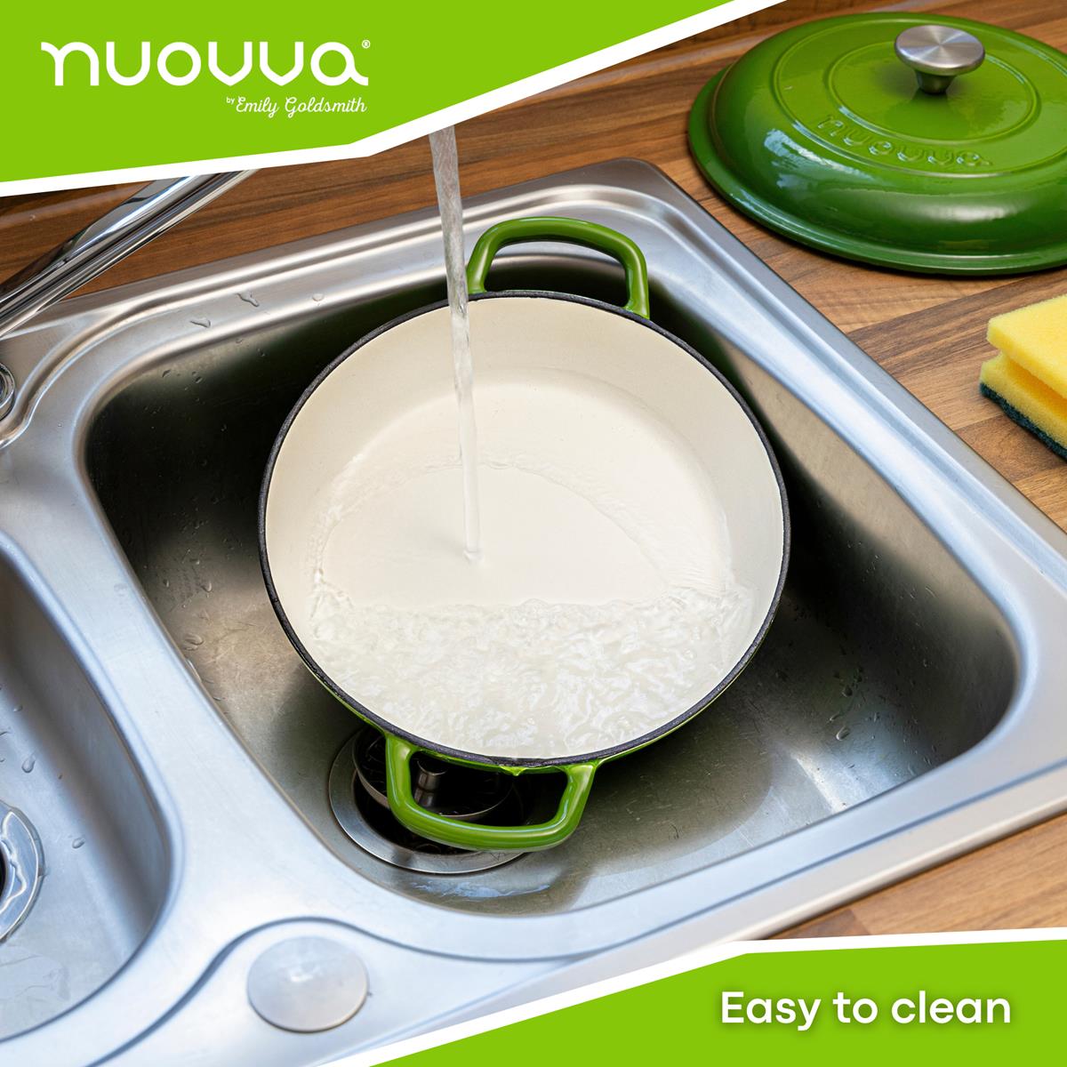 Shallow Cast Iron Casserole With Lid - 2.3-quart (26 Cm) | Green