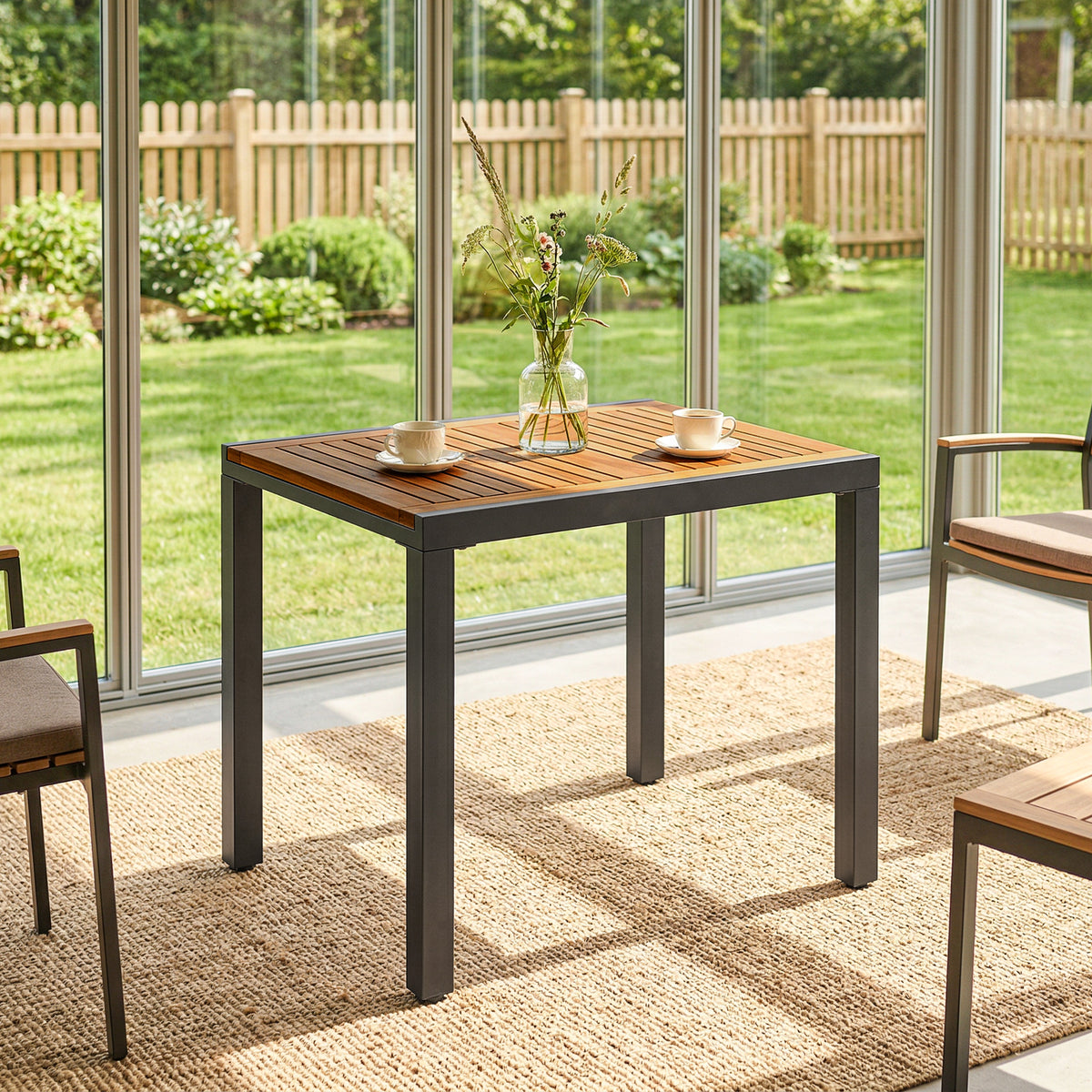 Outsunny Patio Dining Table Expandable 80-120 Cm