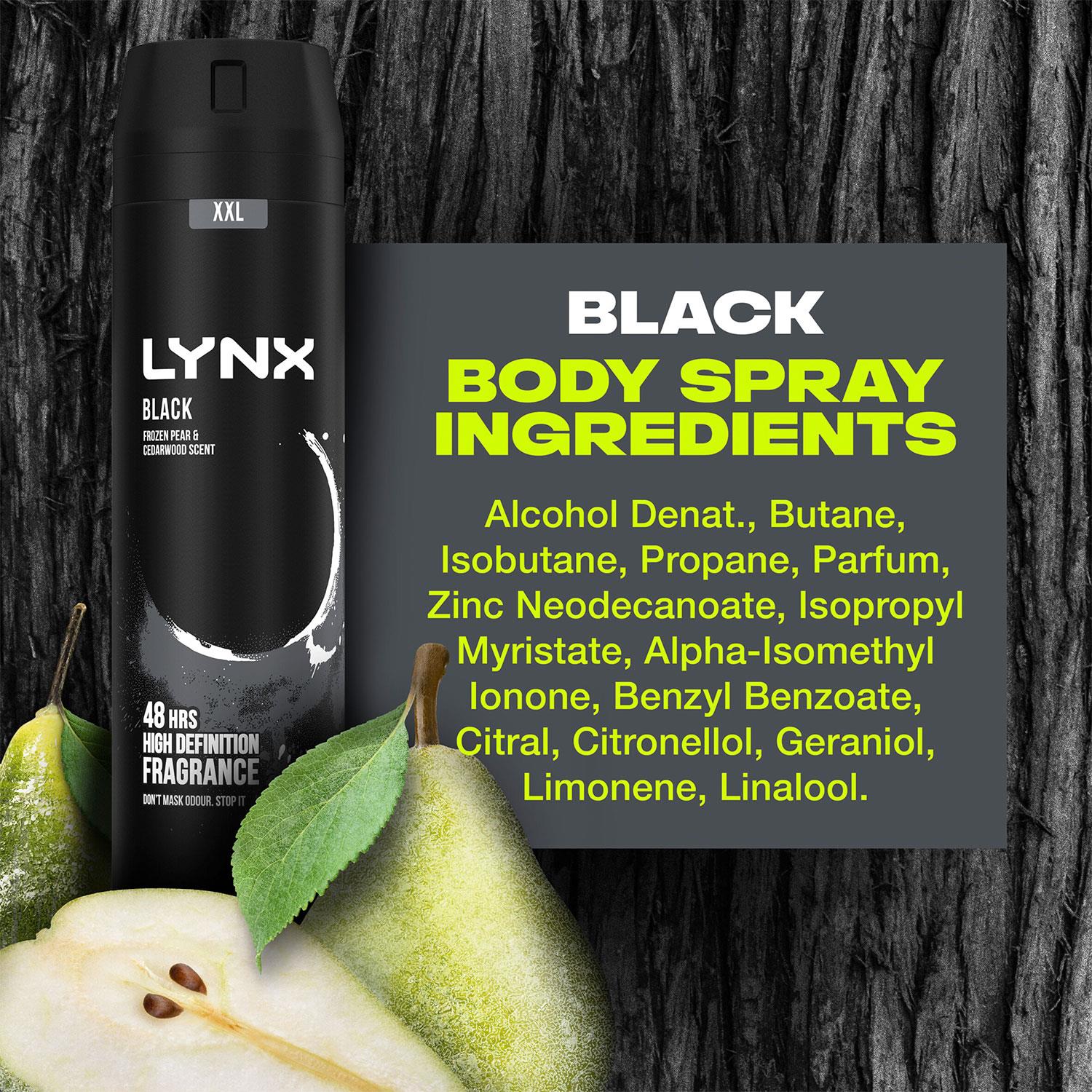 Xxl Black 48-hour High Definition Fragrance Body Spray Deodorant, 6x 250ml