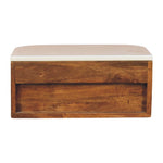 Beaumont Wall-mounted Bedside, 1 Drawer, Beige and White | Brown