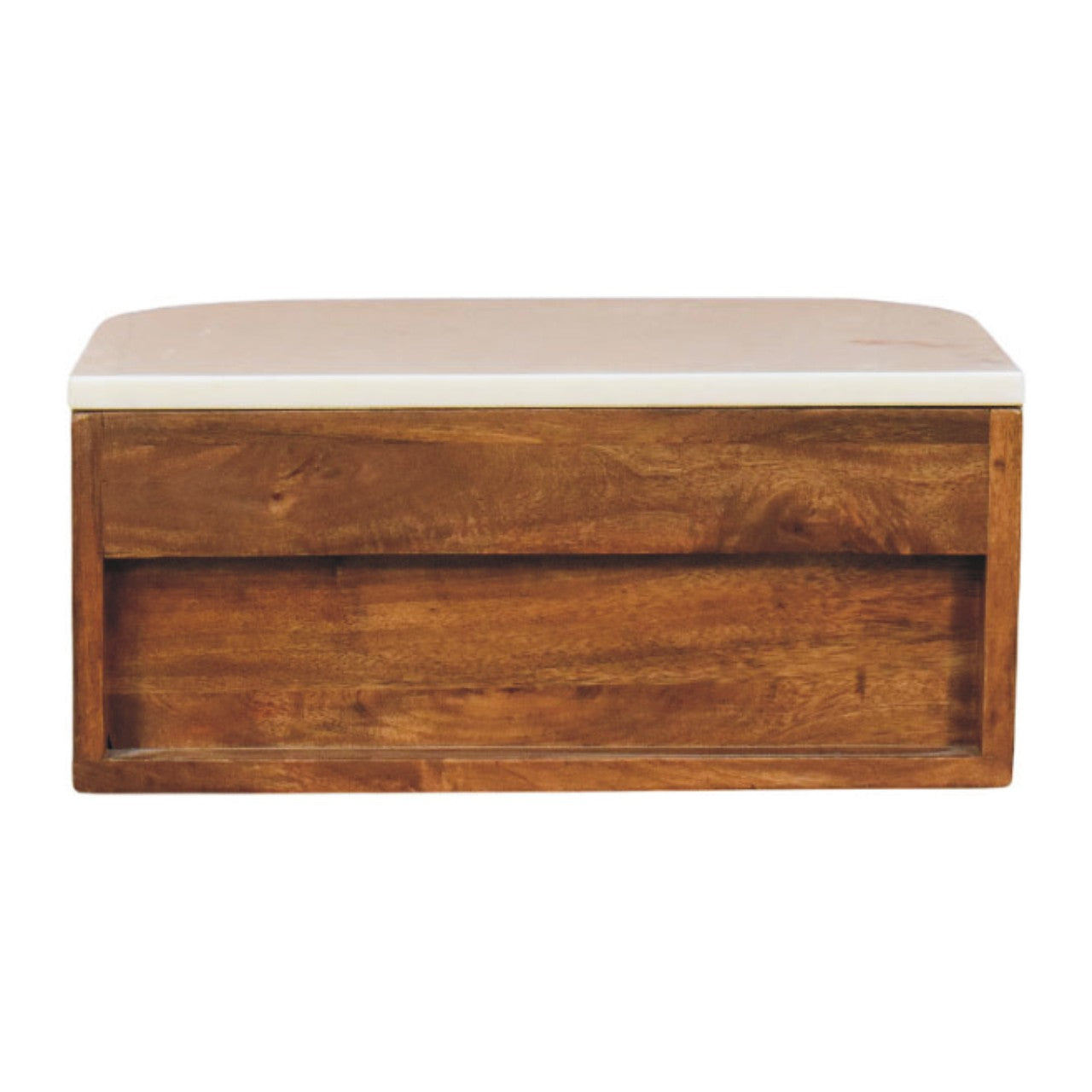Beaumont Wall-mounted Bedside, 1 Drawer, Beige and White | Brown