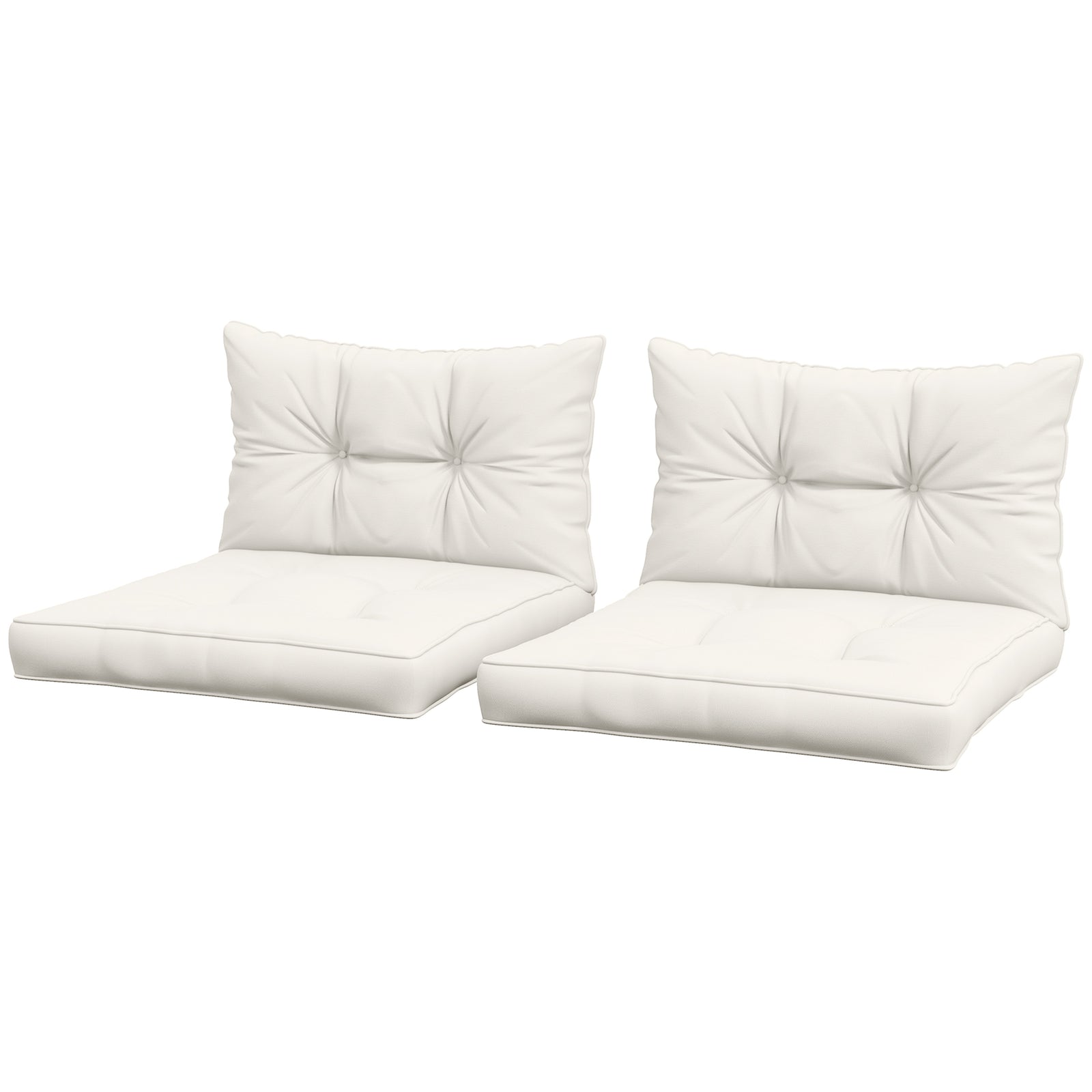 2pc Outdoor Seat Cushion For Patio Furniture | White