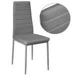 Set Of 2 Pu Leather Upholstered Dining Chairs | Grey