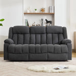 Lovell 3 Seat Manual Recliner Sofa With Central Console | Dark Grey