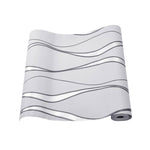 Modern Geometric Wavy Striped Fabric Wallpaper