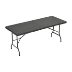 Outdoor Rattan Plastic Folding Table Black/brown | One Size | Black