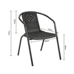 Pe Rattan Stacking Garden Chairs – Set Of 2 / 4 Outdoor Patio Chairs | Set-of-4 | Black