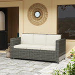Rattan Wicker 3-seater Sofa Chair Patio Furniture W/cushion