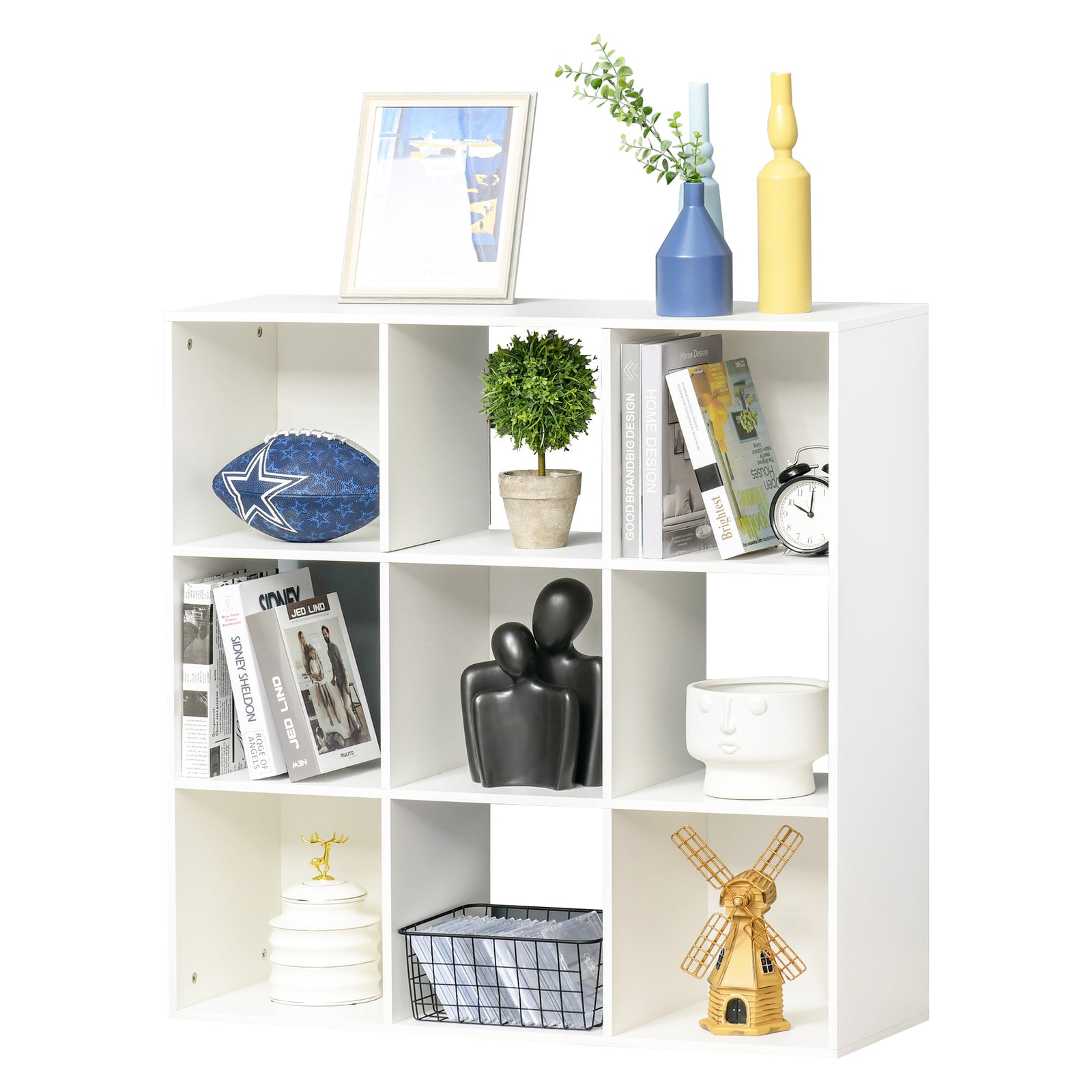 9 Cube Storage Cabinet Bookcase Bookshelf Home Office Shelf | One Size | White