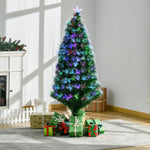 5ft Multicoloured Artificial Christmas Tree W/ Pre-lit Modes Metal Stand | 5ft | Green