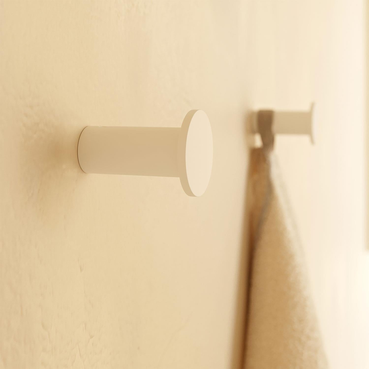 Towel Hook, Robe Hook, Coat Hook, Brushed White,architect S+ Collection