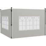 Gazebo Side Panels For 3x3(m) Or 3x6m Gazebo Canopy, 2 Pack | White