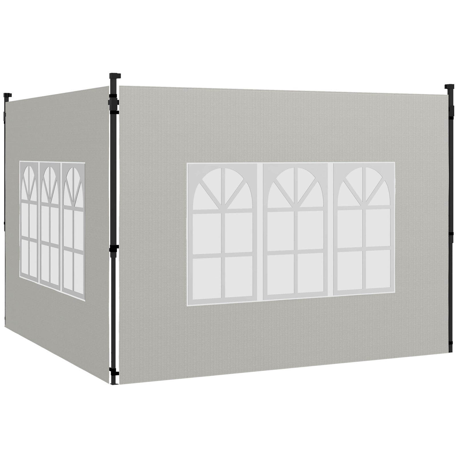 Gazebo Side Panels For 3x3(m) Or 3x6m Gazebo Canopy, 2 Pack | White