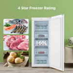 160 Litre Freestanding Upright Freezer -18°C Storage, Reversible Door