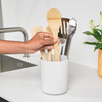 Recycled Utensil Holder - Stone Kitchen Organiser - Two Sections, Organised and Tidy - Made in UK
