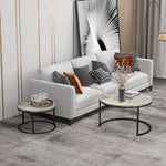 Stacking Coffee Tables Set, Marble Effect | Charcoal Gray