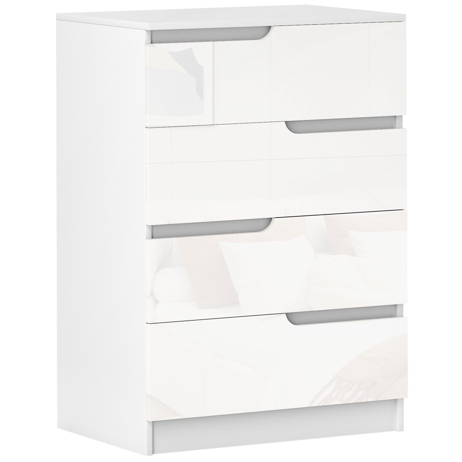 4 Drawer Chest Of Drawers For Bedroom, 60 X 40 X 85cm, White