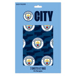 Manchester City FC Gift Wrap, 2 Sheet 2 Tag, Official Product