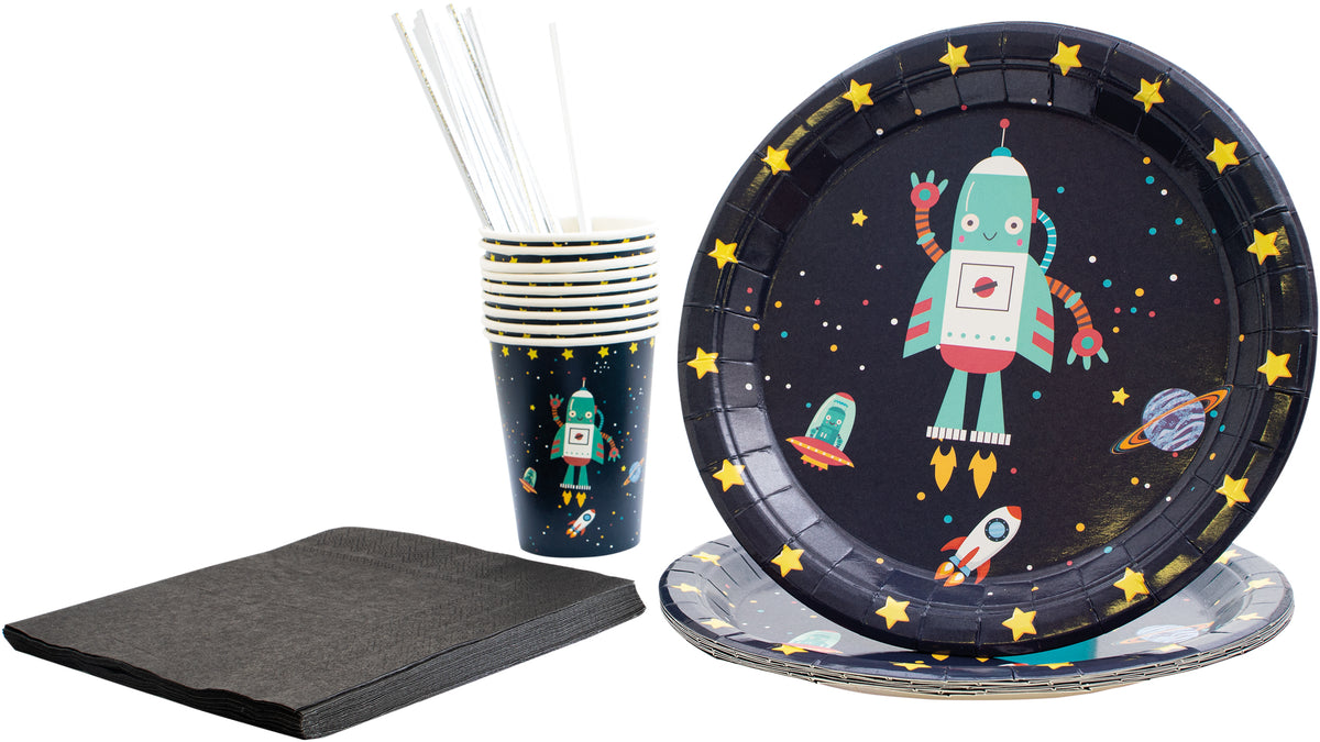 Cheetah 40 Piece Party Tableware Set Robot