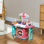 45 Pieces Kids Kitchen W/ Rotating Tables, Light, Sound, Spray