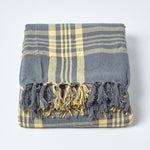 Tartan Check Sofa And Bed Throw | 150cm x 200cm | Yellow & Grey