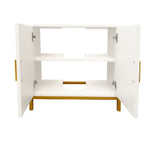 HYGRAD BUILT TO SURVIVE Under Sink Bathroom Storage Cabinet Vanity Unit – 2 Door White Cupboard With Shelf