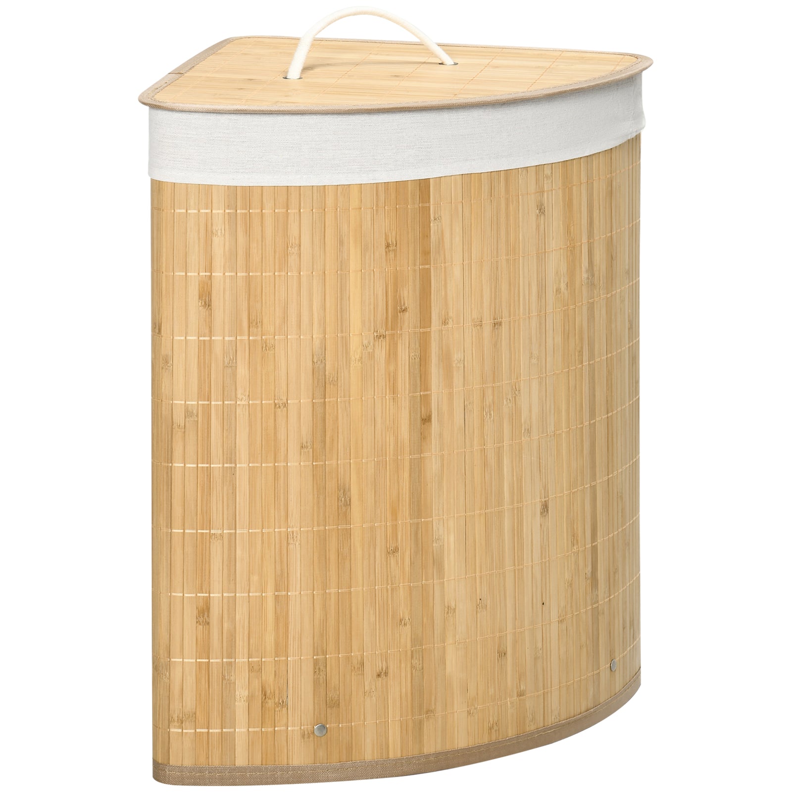 55l Bamboo Corner Laundry Hamper Bamboo Laundry Basket | One Size | Natura
