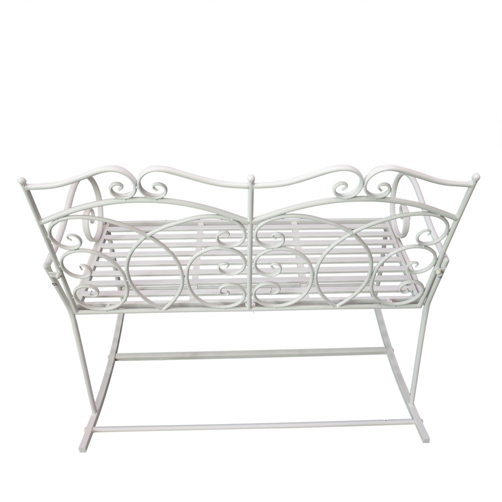 2-seat Rocking Chair Patio Bench, Antique Metal