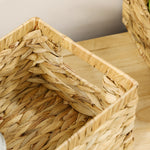 Set Of 3 Wicker Storage Baskets, Woven Baskets With Handles